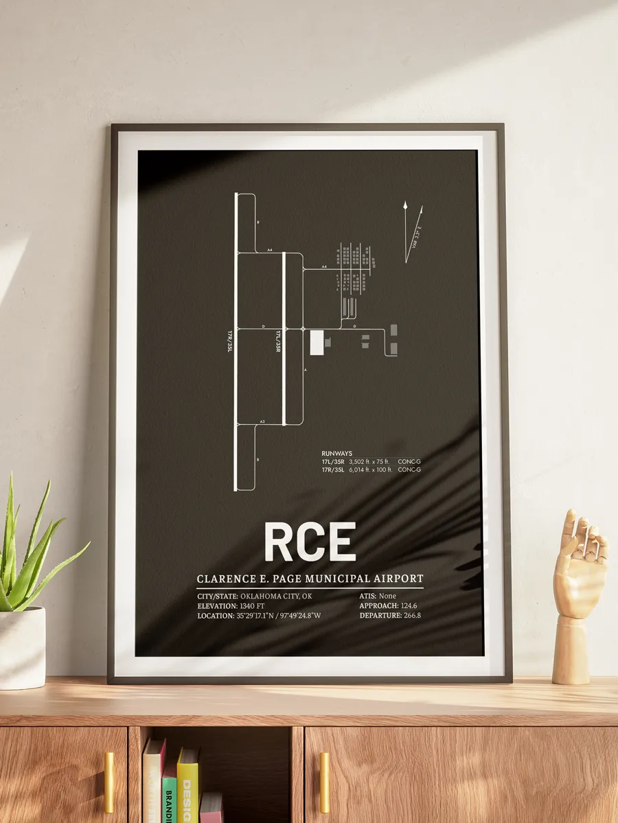Technical airport diagram given as a thank-you gift to a flight instructor